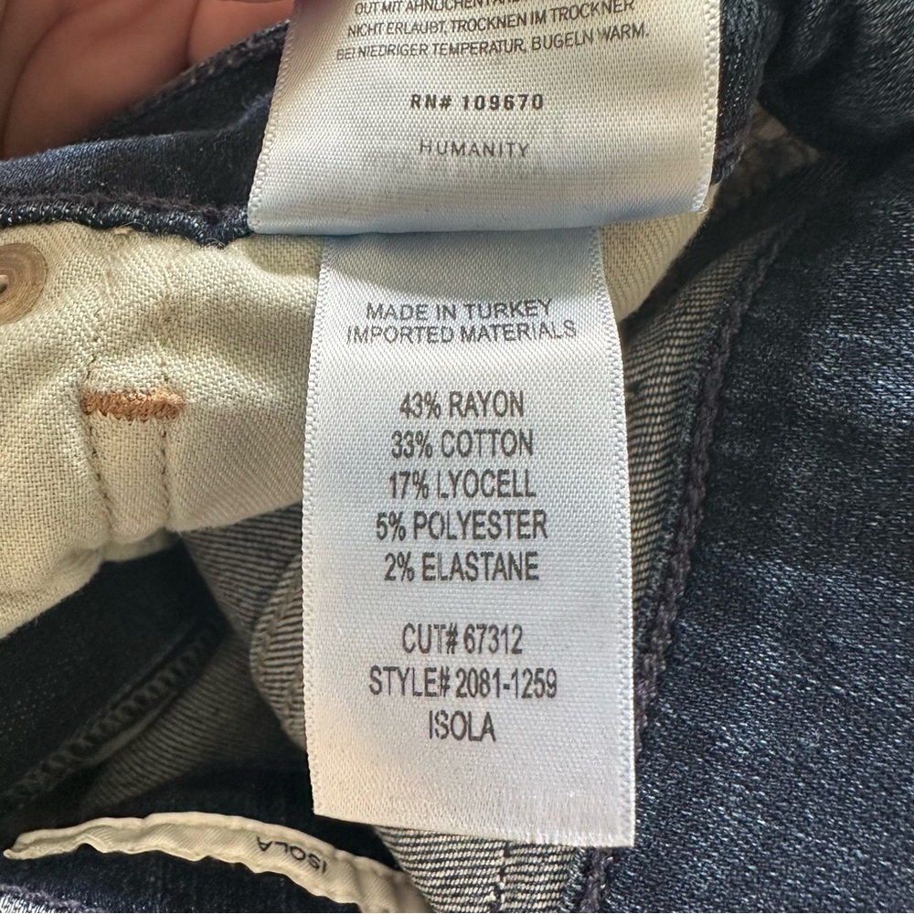 Citizens of Humanity (24) Isola Mid Rise Slim Crop Med/Dark Wash Denim Jeans - Picture 9 of 13